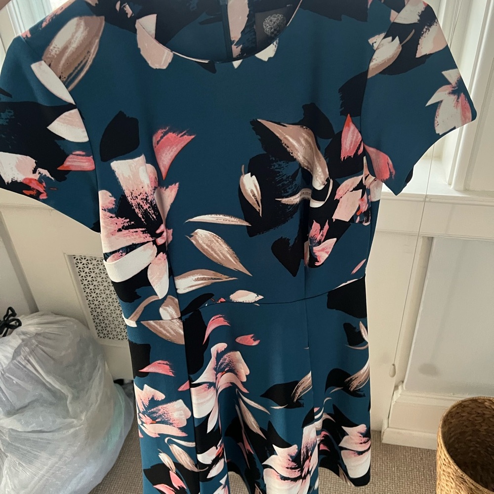 Vince Camuto Black and Blue Floral Dress